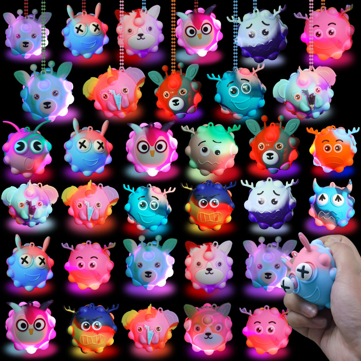 Supovil glow pop ball glows brightly for night celebrations and parties.