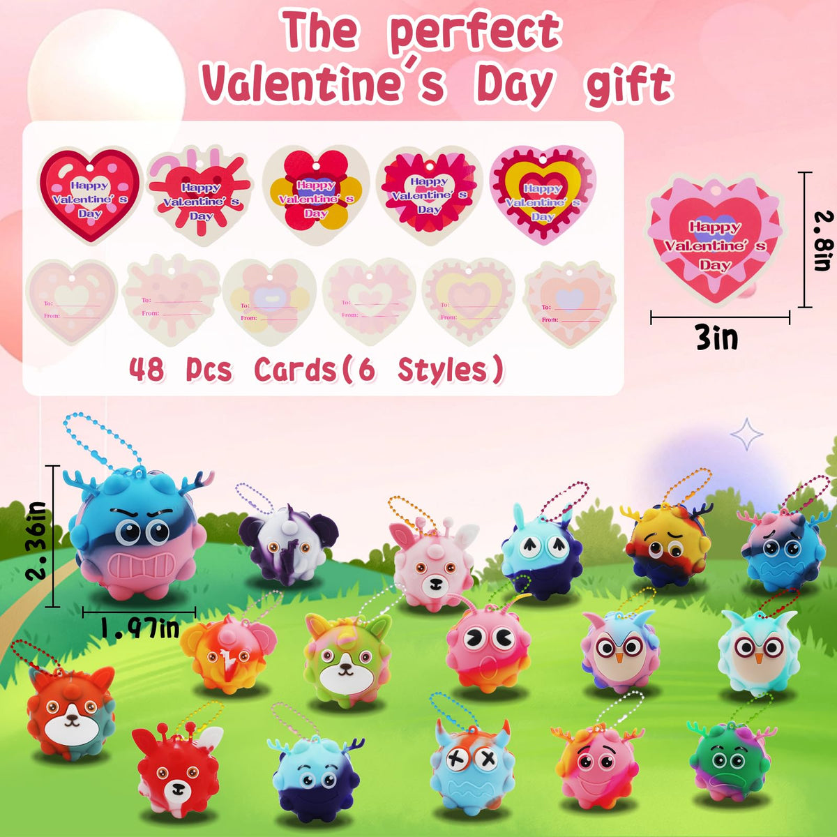 Supovil valentines classroom favors ready for bulk gift exchanges.