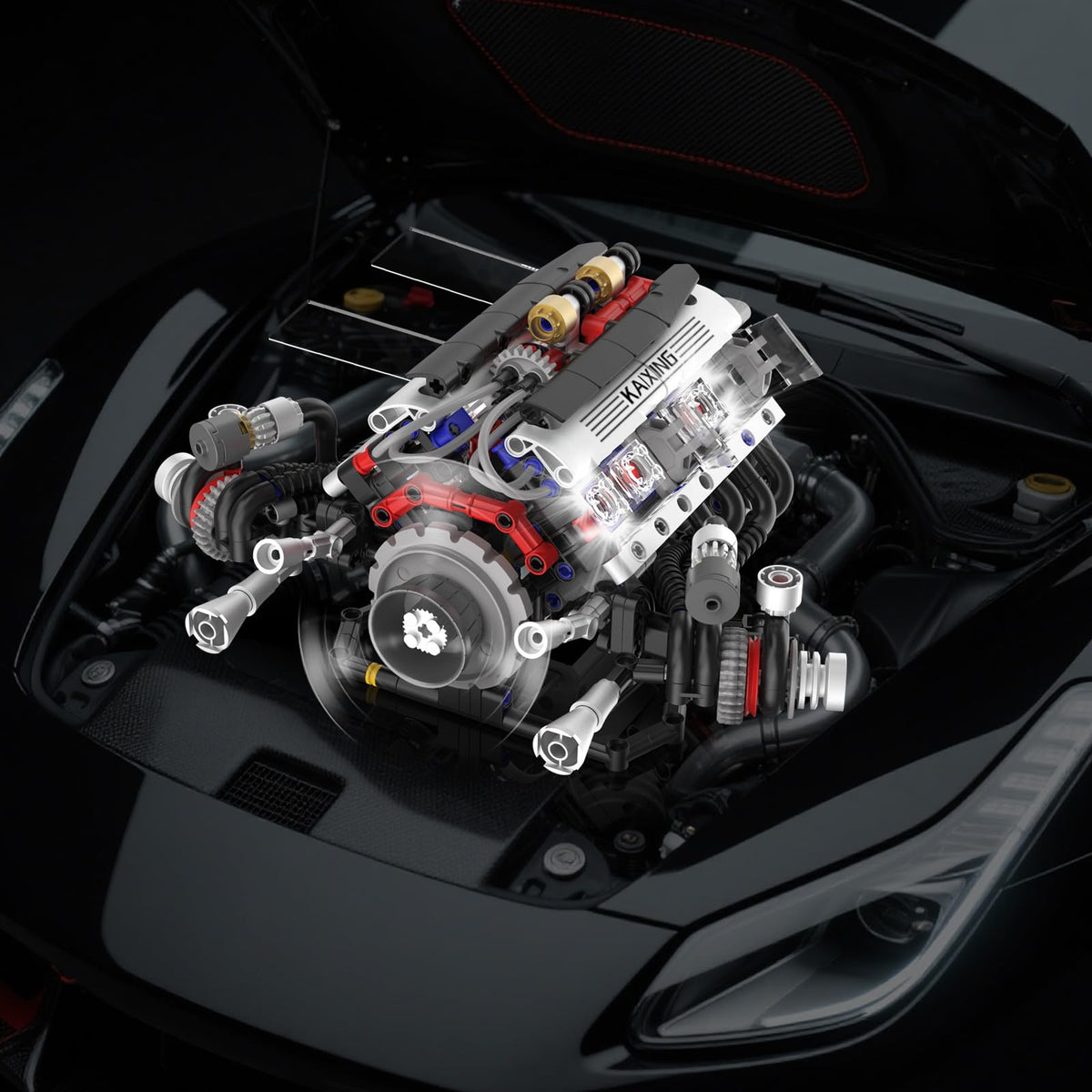 Supplanet V8 engine kit doubles as stylish desk decor.