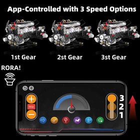 Supplanet V8 engine kit detailed motor assembly reveals internal components.