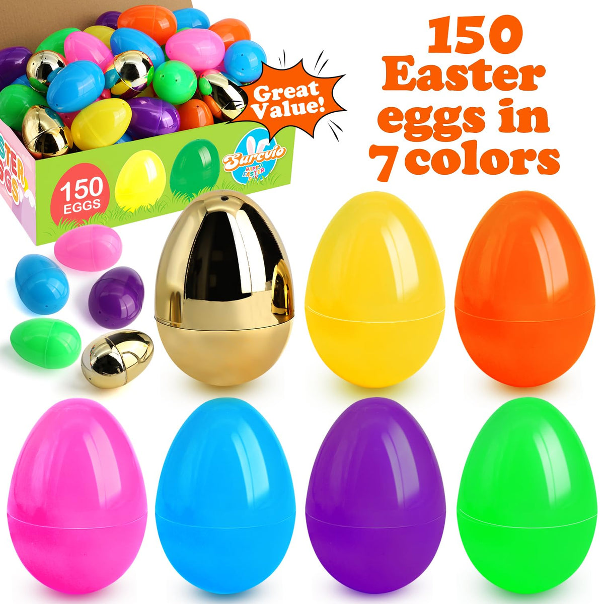 Bright color SURCVIO Easter eggs ideal for classroom decoration