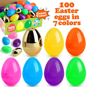 SURCVIO colorful Easter eggs in a 100-pack for festive games.
