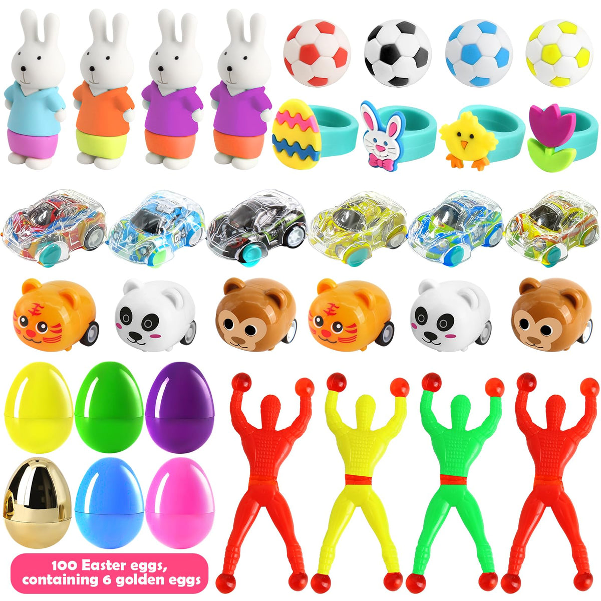 SURCVIO Easter eggs with toys inside inviting curious exploration during family hunts.