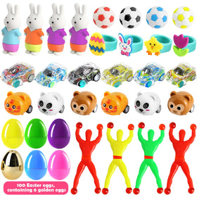 SURCVIO Easter eggs with toys inside inviting curious exploration during family hunts.