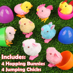 SURCVIO colorful jumbo eggs in four colors, perfect for Easter baskets.