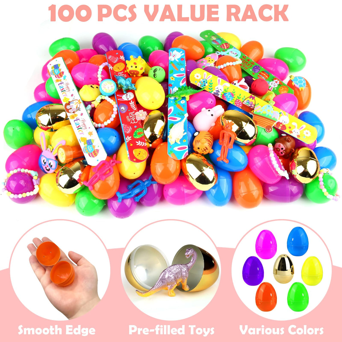 SURCVIO prefilled Easter eggs with toys inside for kid-friendly gifting.