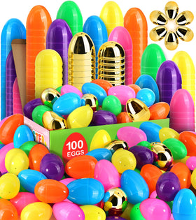 SURCVIO six surprise gold eggs pack for Easter hunts and decorations.