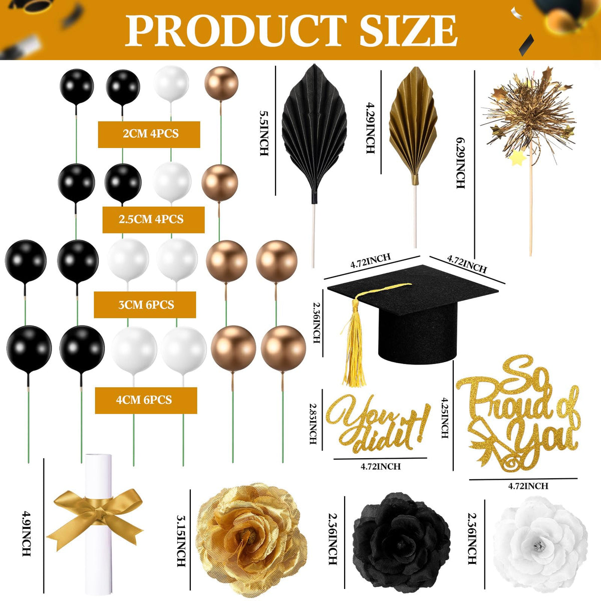 Sureio gold firework sticks shine for celebratory cake toppers.