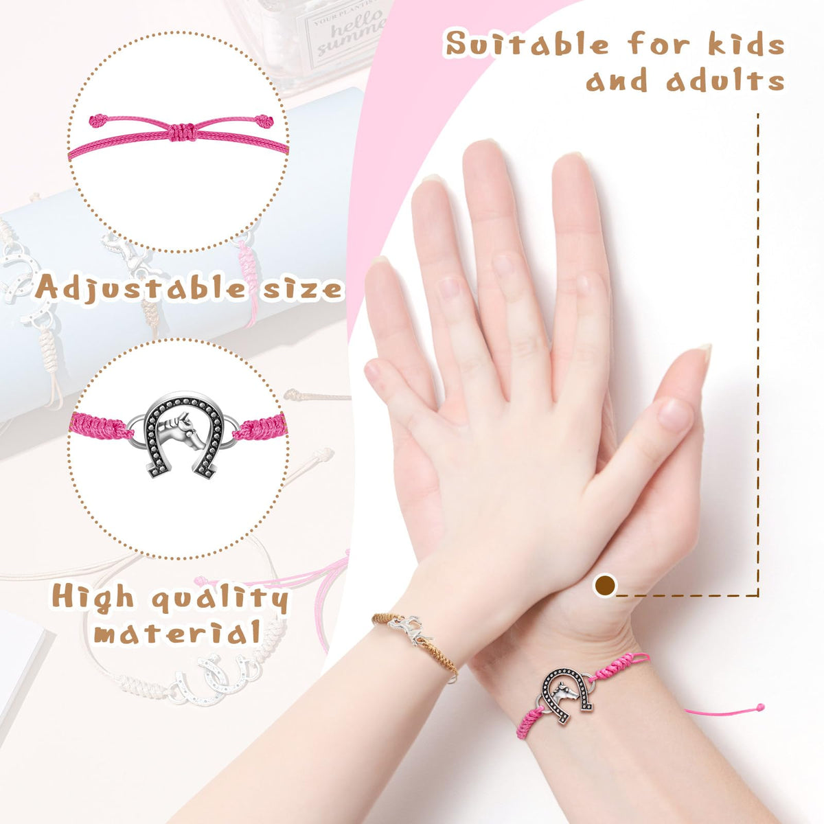 Sureio horse bracelet dark brown trio highlights versatility for casual wear