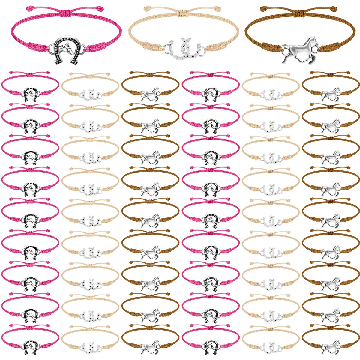 Sureio horse bracelet rose red set with pendants for elegant party favors