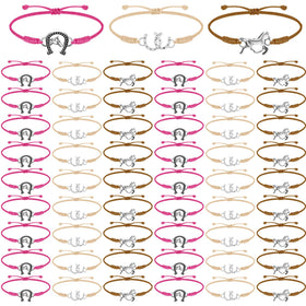 Sureio horse bracelet rose red set with pendants for elegant party favors