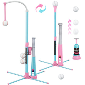 Surelect 3-in-1 T Ball Set with hanging tee for adjustable practice heights and angles