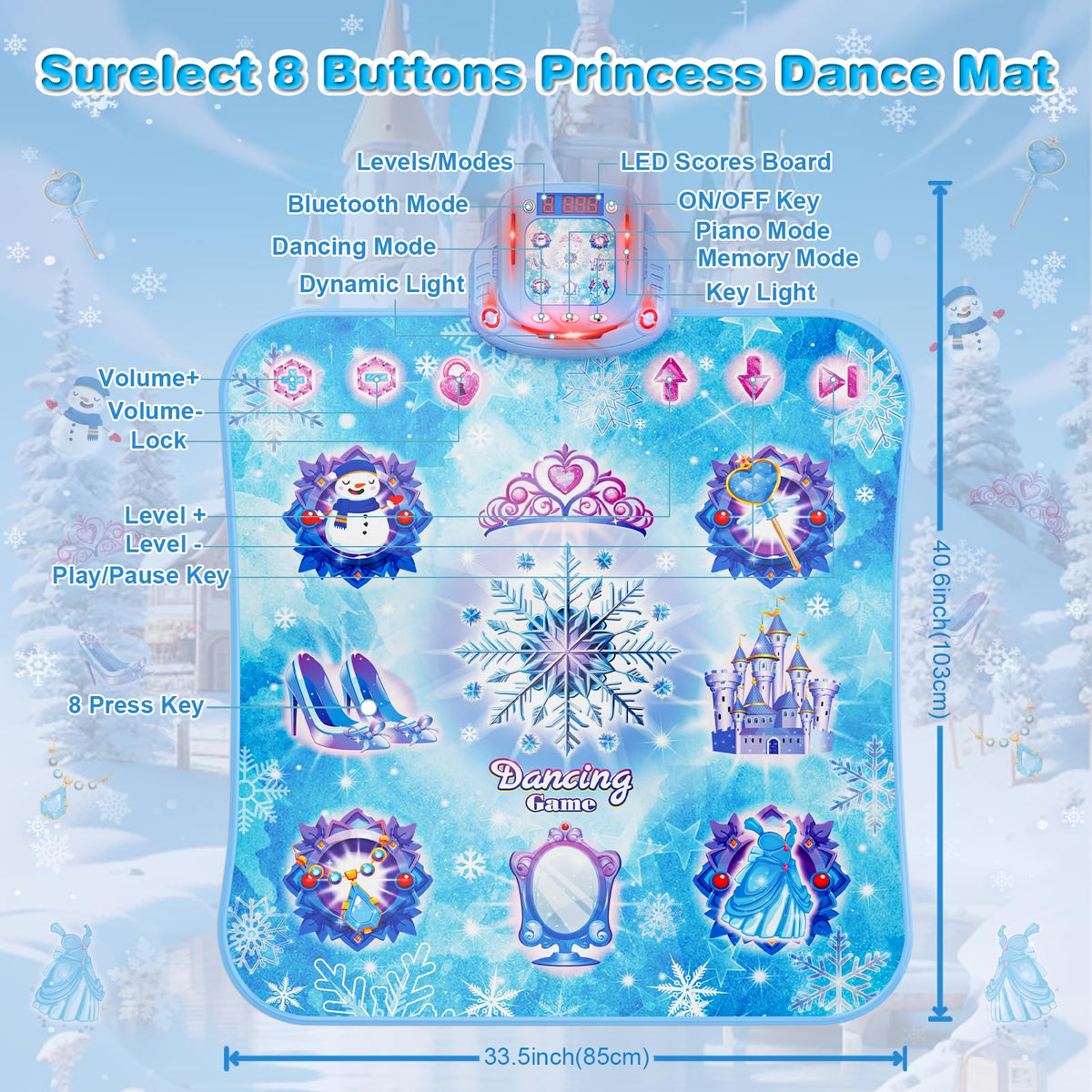 Surelect dance mat battery compartment powers long, music-driven play