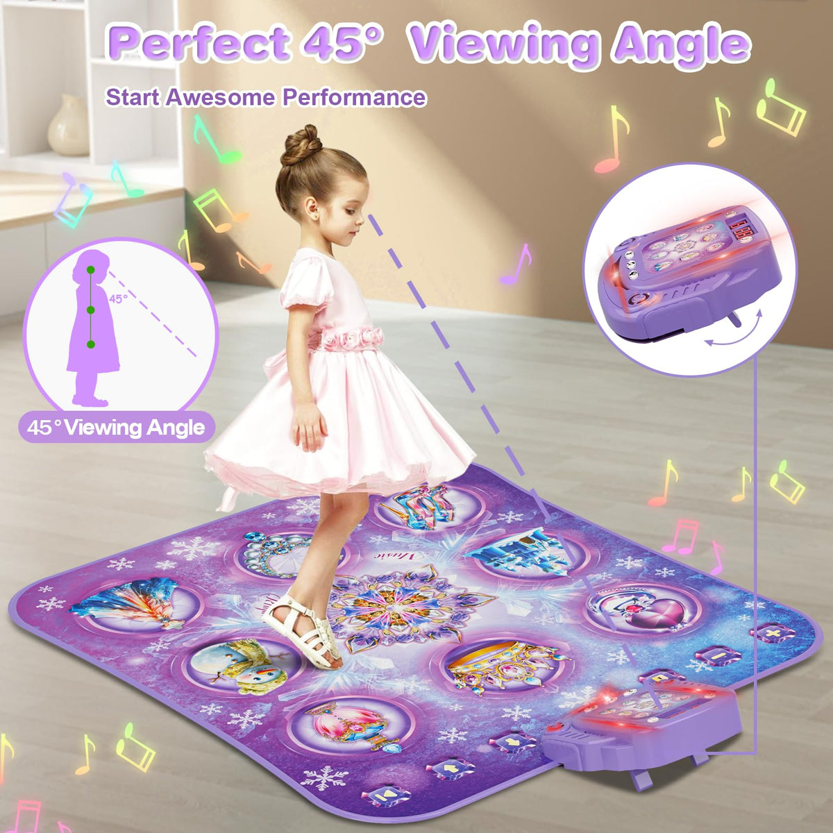 Surelect music box with flowing lights adds visual excitement during dance sessions