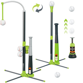 Surelect Teeball Set hanging tee height adjustable for varied practice angles.