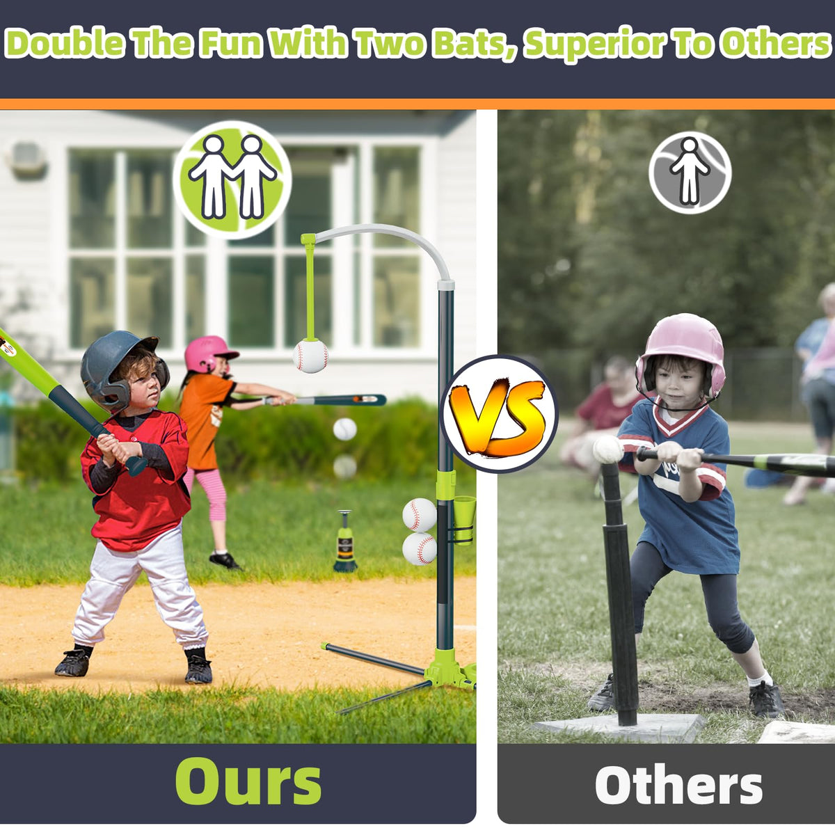 Surelect Teeball Set traditional tee for steady hand-eye coordination drills.