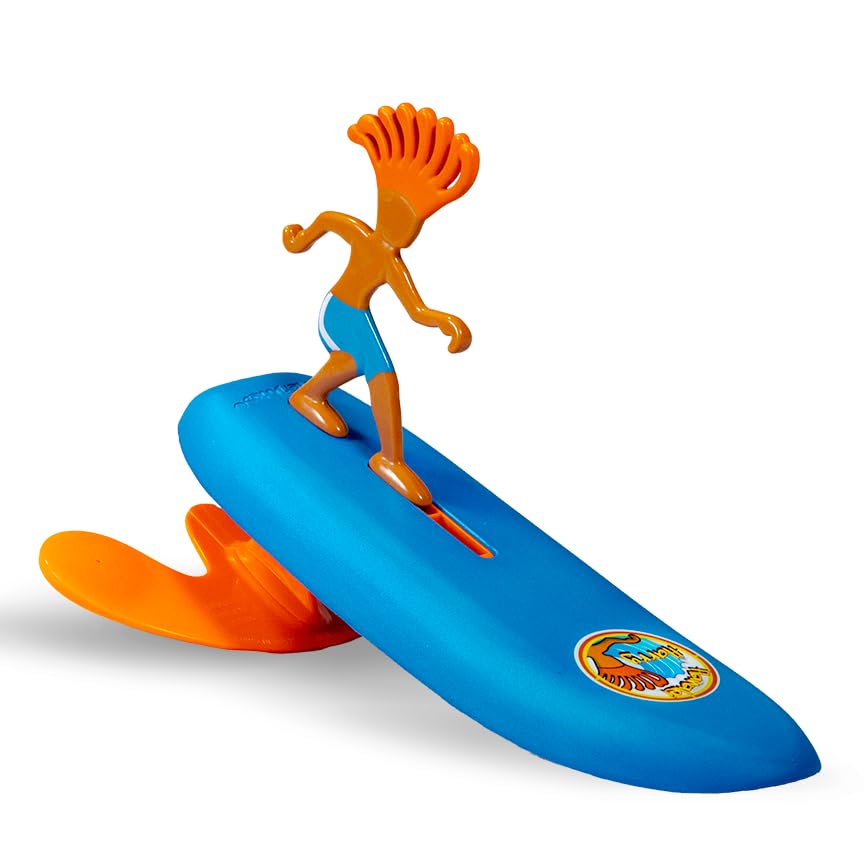 Surfer Dudes Hanalei Harry wave-powered mini-surfer riding a small surf break.