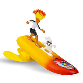 Surfer Dudes Cloud 9 Cody wave-powered mini-surfer at the beach.