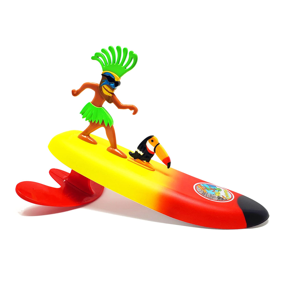 Surfer Dudes Legends Teahupo'o Tiki ready for beach play with wave-powered action.