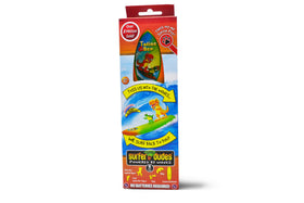 Surfer Dudes Coral mini-surfer with board, ideal for sand and surf adventures.