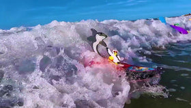 Surfer Dudes unsinkable surfboard keeps sessions going across waves.
