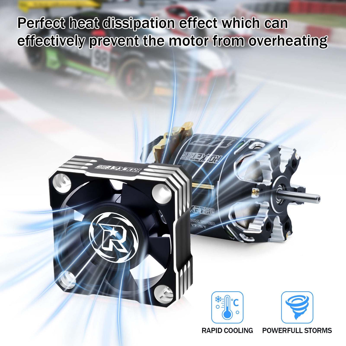 Surpass Hobby ESC cooling fan enhances motor protection during high RPM use.