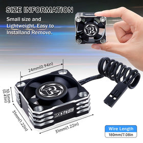 Surpass Hobby aluminum 6061-T6 RC fan for lightweight, durable cooling.