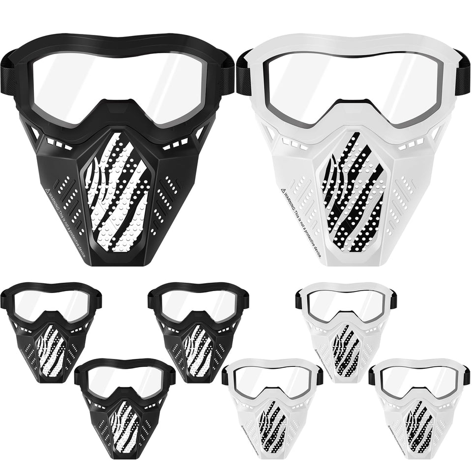 Surper 8-pack tactical mask black front view for Nerf battles.