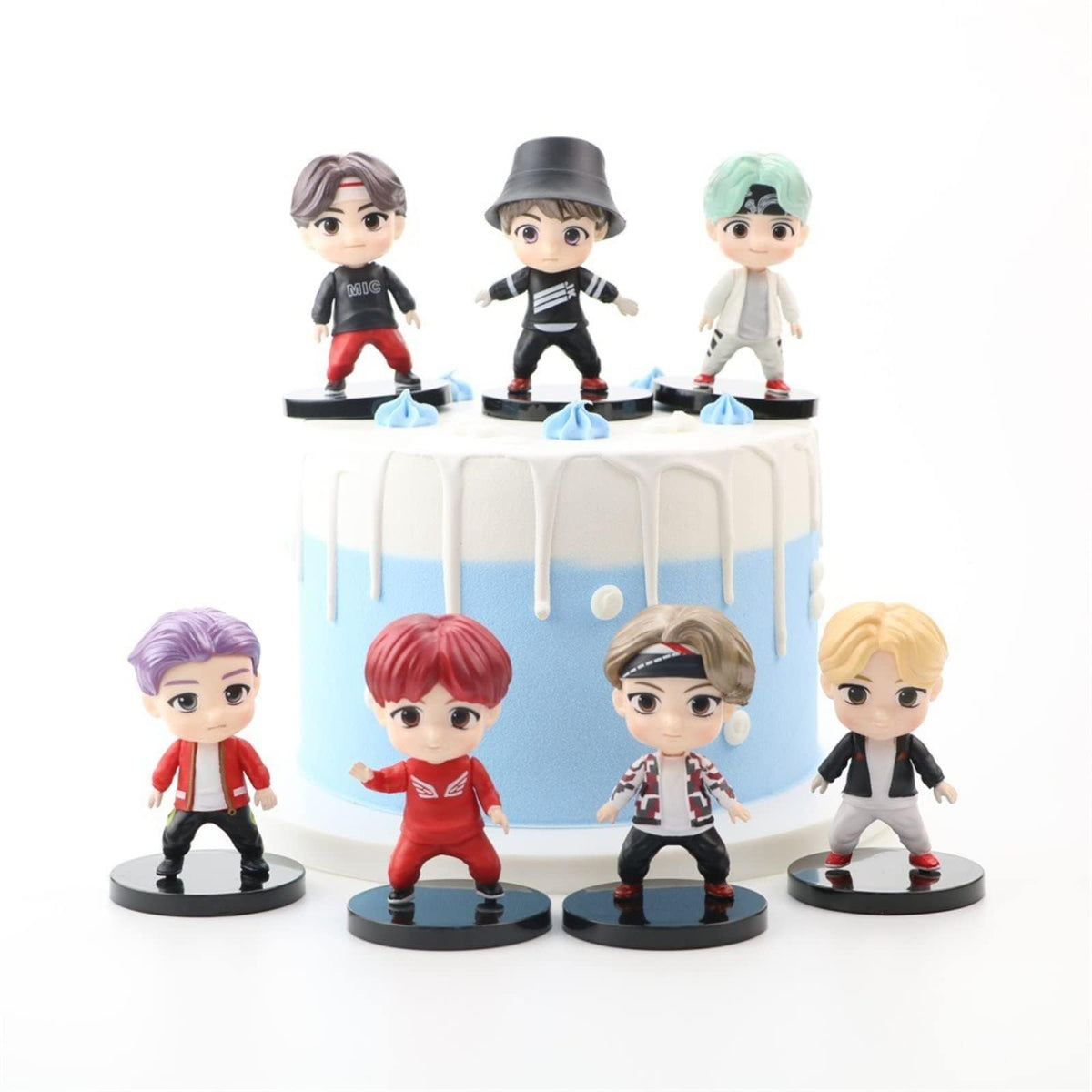 SurpriseSeptember 7pcs cake toppers figurine 3 brings vibrant color to cupcakes.