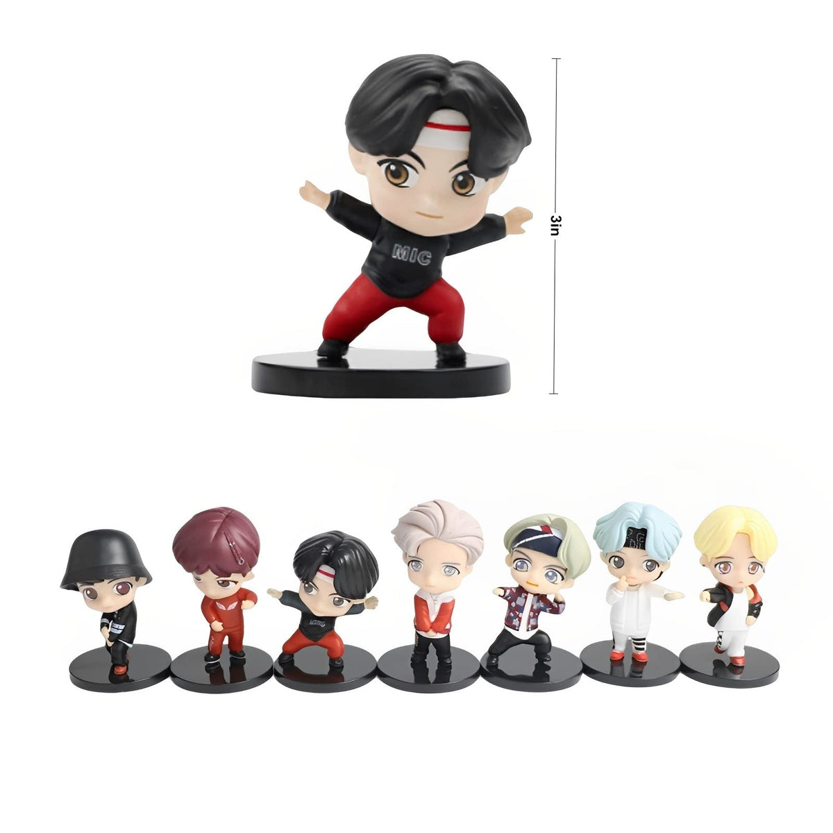 SurpriseSeptember seven-figures cake toppers dynamic-pose on party tables.