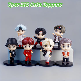 SurpriseSeptember seven-figures cake toppers dynamic-pose durable PVC non-fade colors.