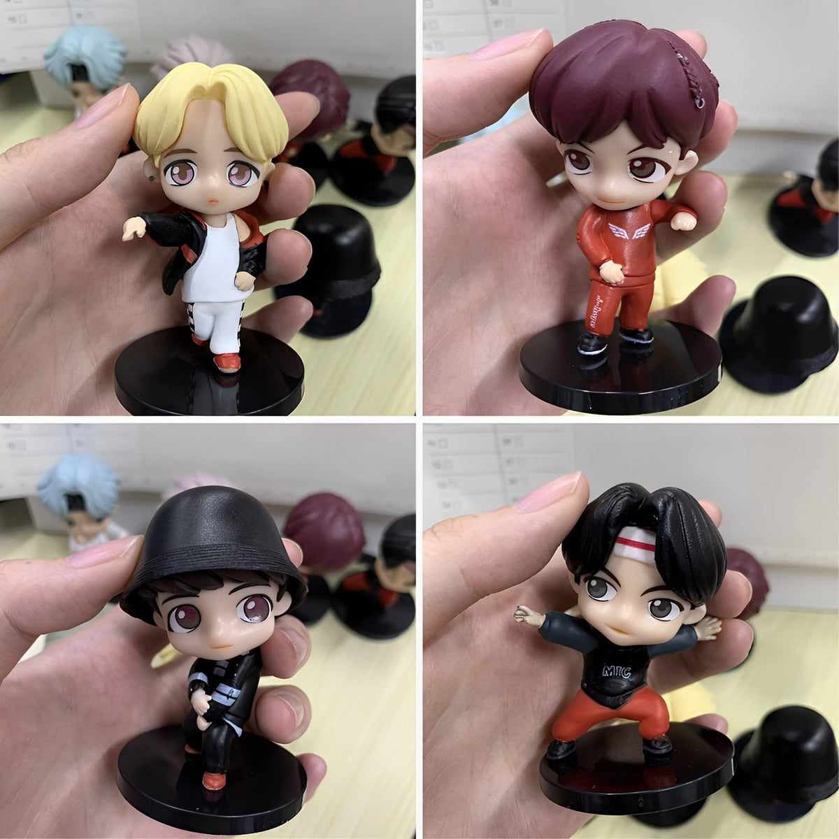 SurpriseSeptember seven-figures cake toppers dynamic-pose simple heads and bases assembly.
