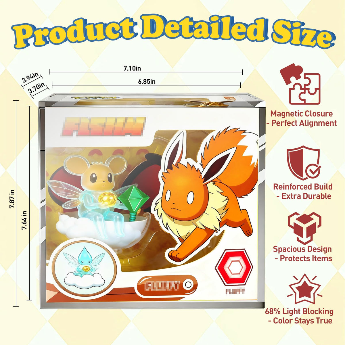 SUVQWJT acrylic case with magnetic lid for quick, secure top-loading access.