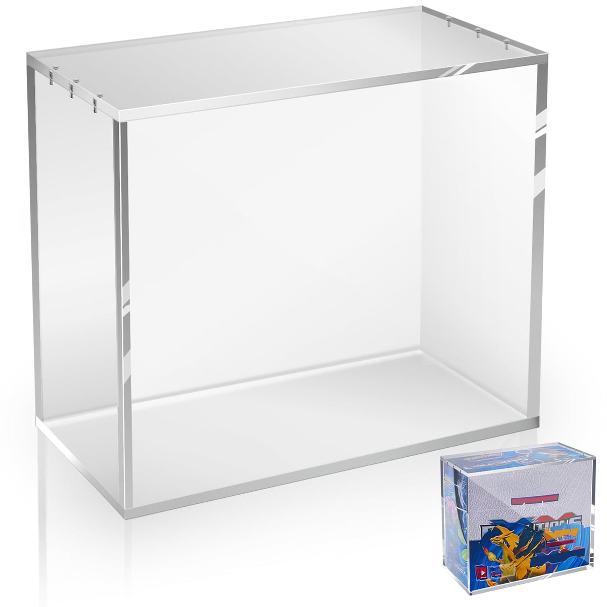 SUVQWJT Elite Trainer Box acrylic case protects PKMN boxes with dust resistance and clear visibility.