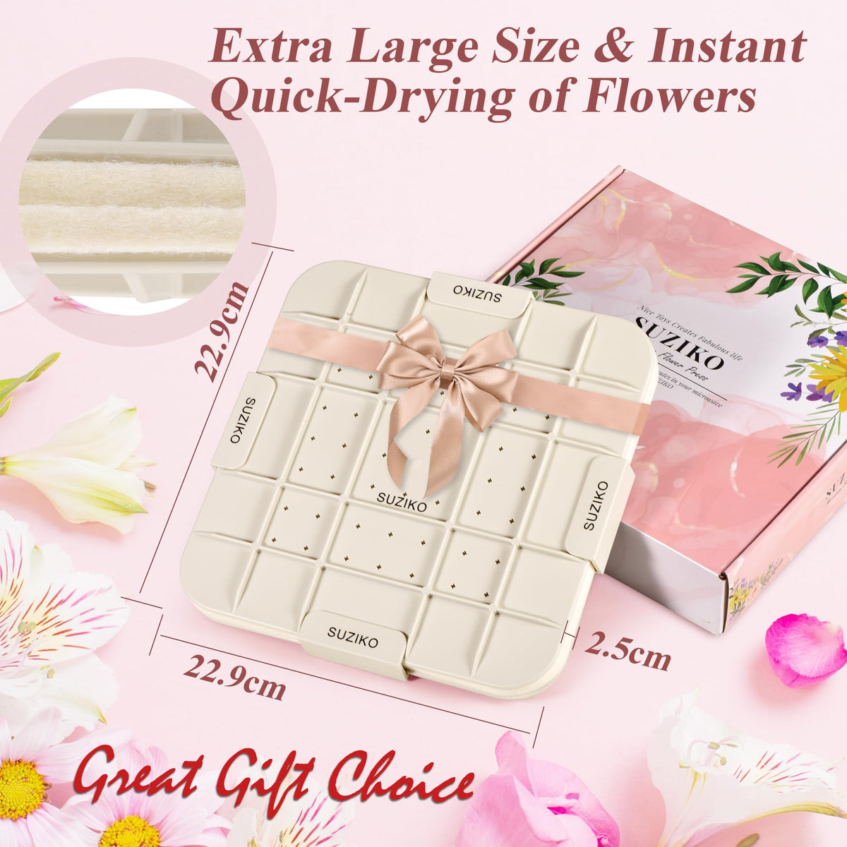 Suziko photo frame included to showcase pressed flowers
