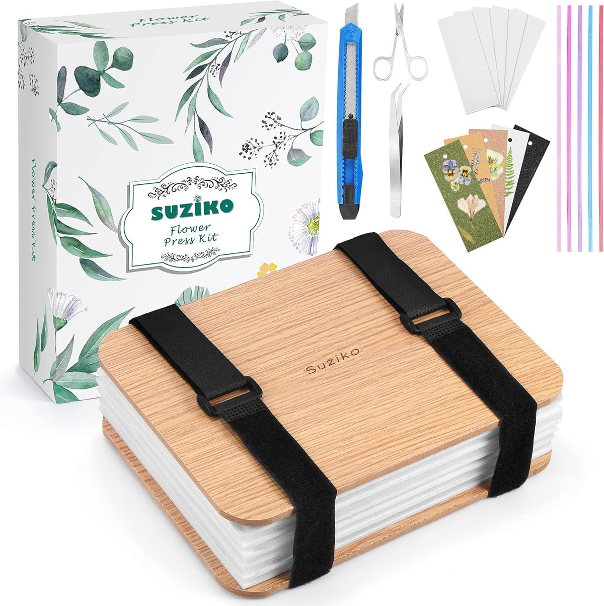 Suziko professional flower press with 6-layer design preserves large blooms