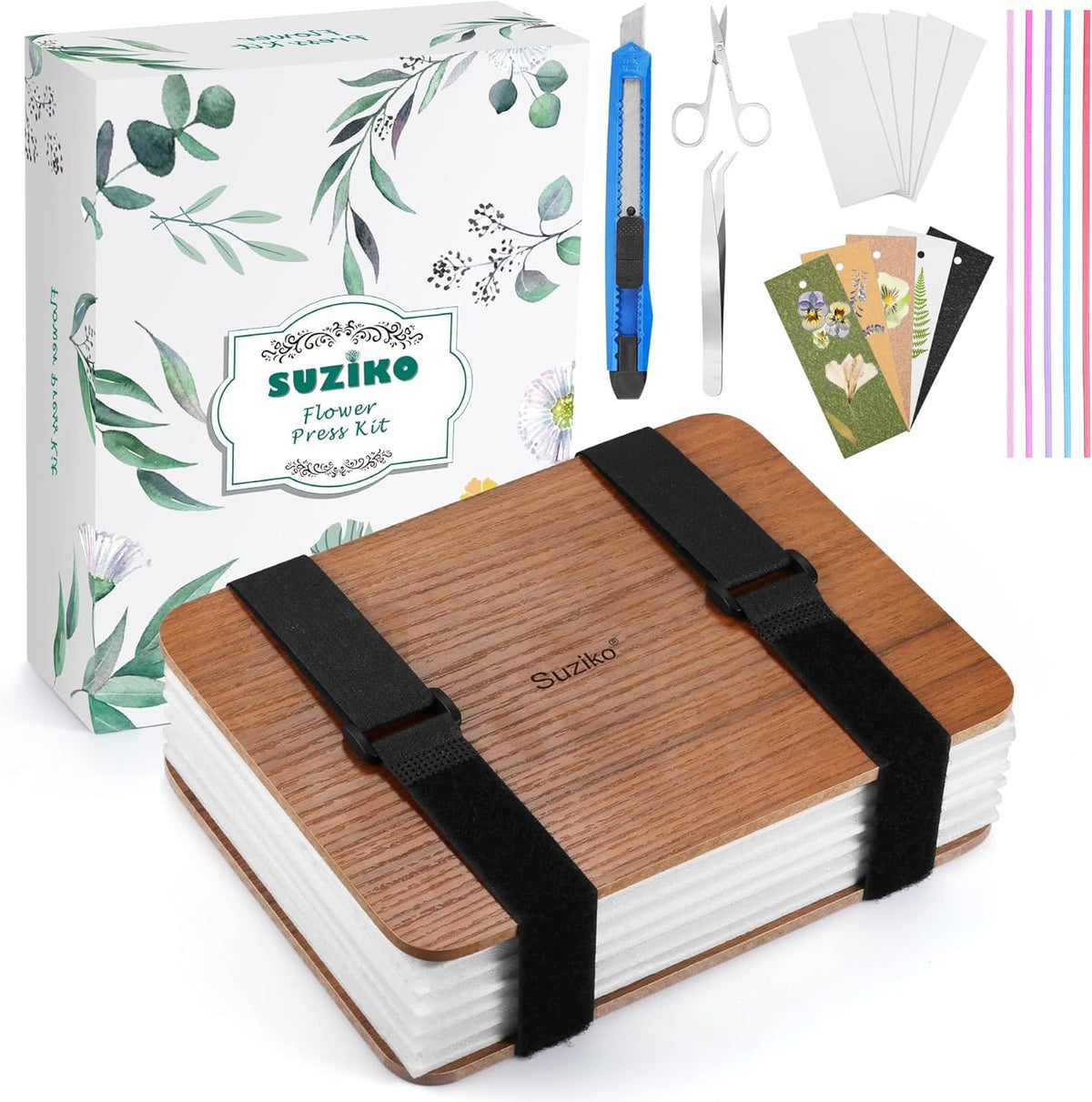 Suziko flower press kit six-layer design for even pressing of blooms.