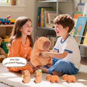 SuzziPals cuddly capybara plush supports soothing companionship during quiet moments.
