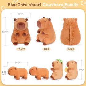 SuzziPals capybara mommy with babies detail shows soft fur and durable stitching.