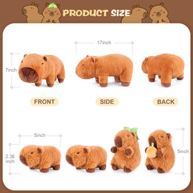 SuzziPals Capybara plush four babies nest for storytelling and nurturing roleplay.