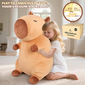 SuzziPals capybara plush in its box packaging, ideal gift