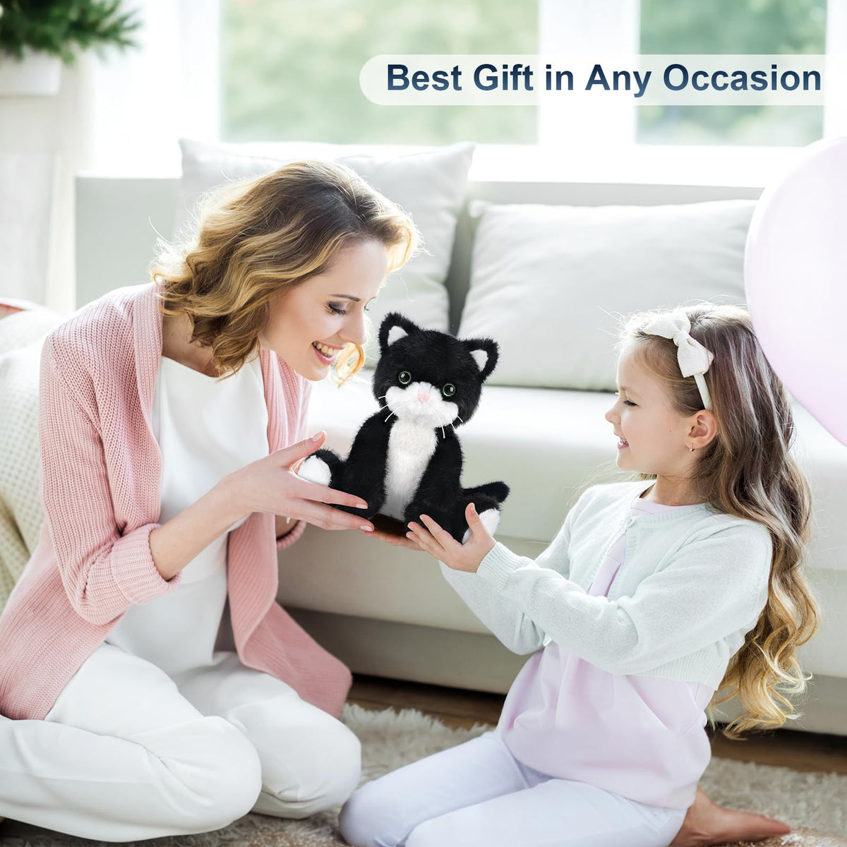 SuzziPals cat plush suitable for bedtime, travel, and reading breaks