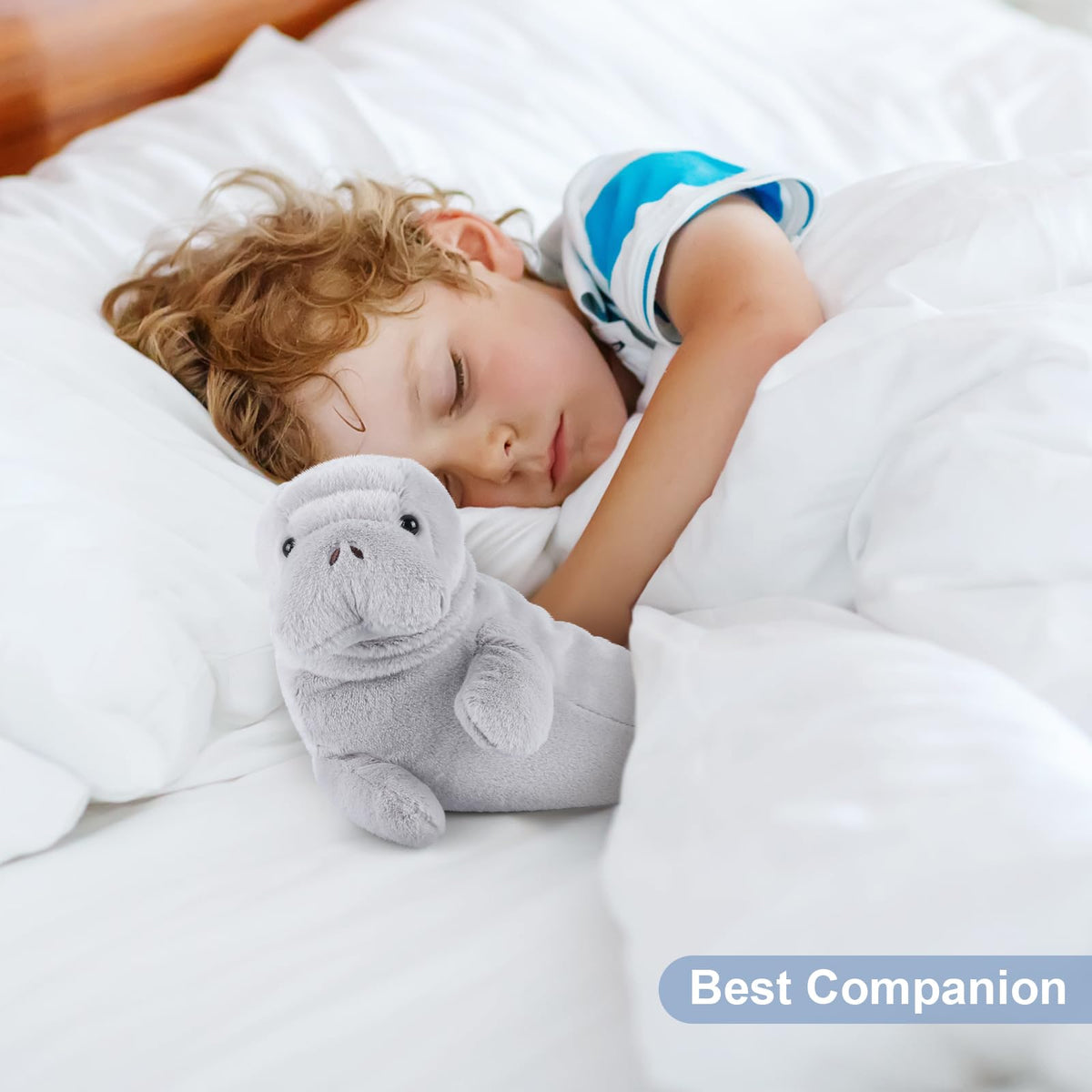 SuzziPals cooling option: frozen manatee plush offers a refreshing touch after heating.