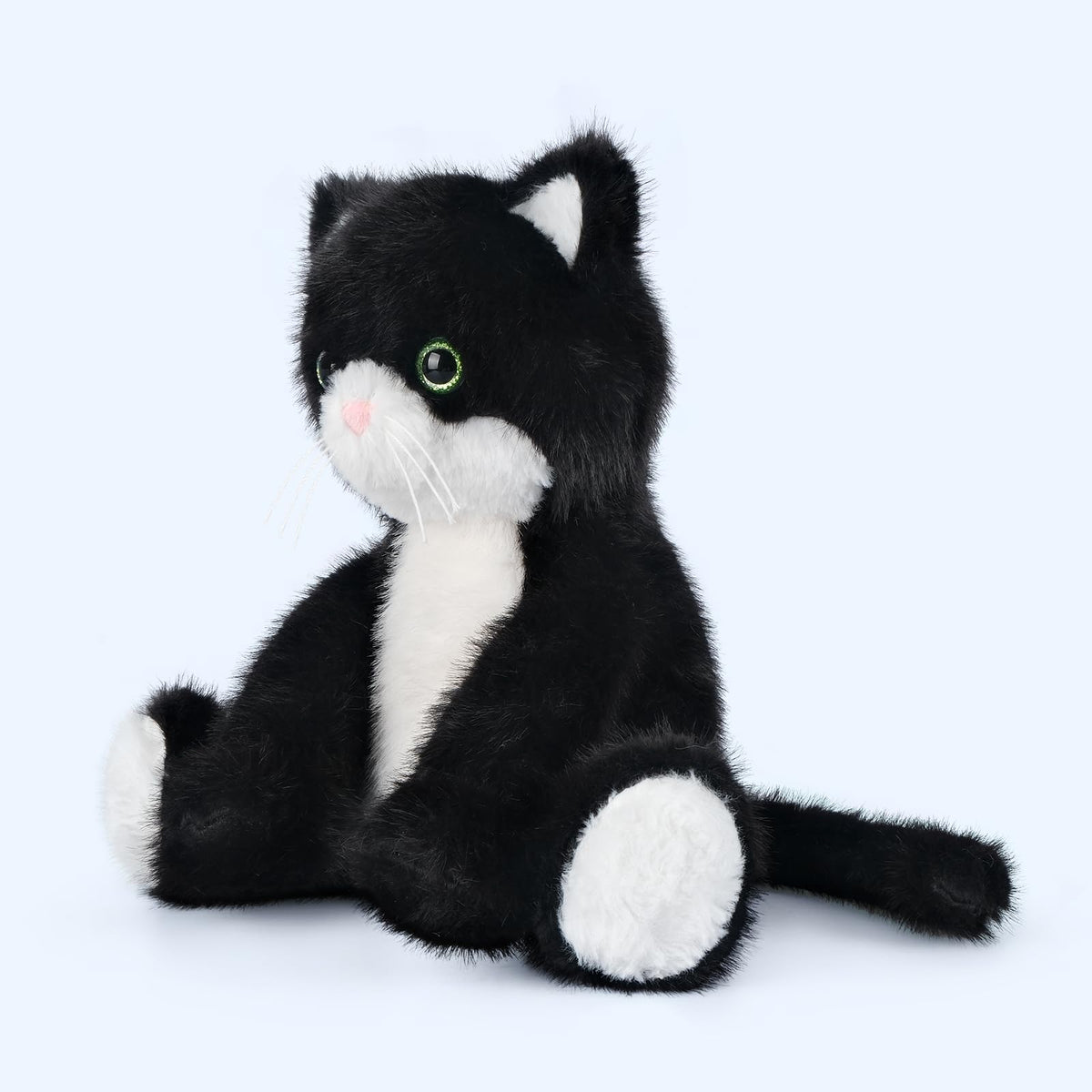 SuzziPals decorative tuxedo cat plush brightening a bedroom