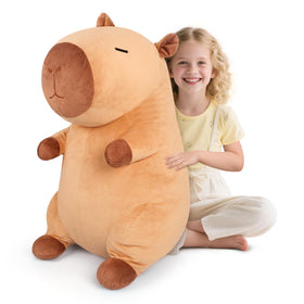 SuzziPals giant capybara plush 30-inch full-body hug for cozy moments