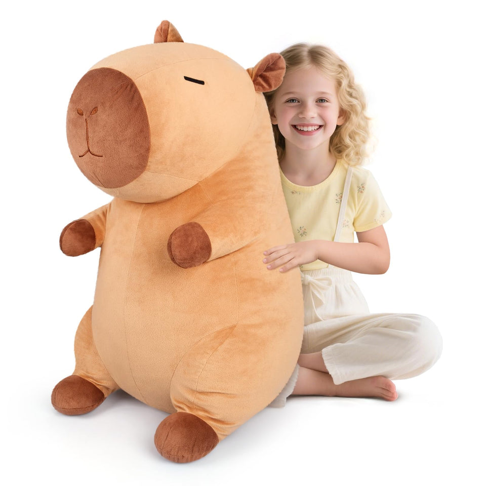 SuzziPals giant capybara plush 30-inch full-body hug for cozy moments