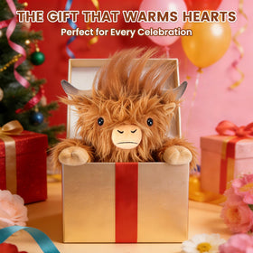 SuzziPals Highland cow plush makes a thoughtful gift for loved ones.