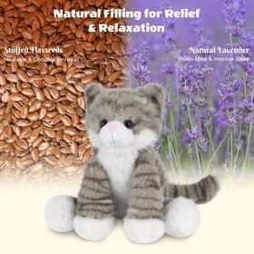SuzziPals soft grey cat plush provides a cuddly companion for kids and adults