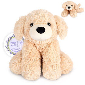 SuzziPals heatable golden retriever plush ready for cozy snuggles