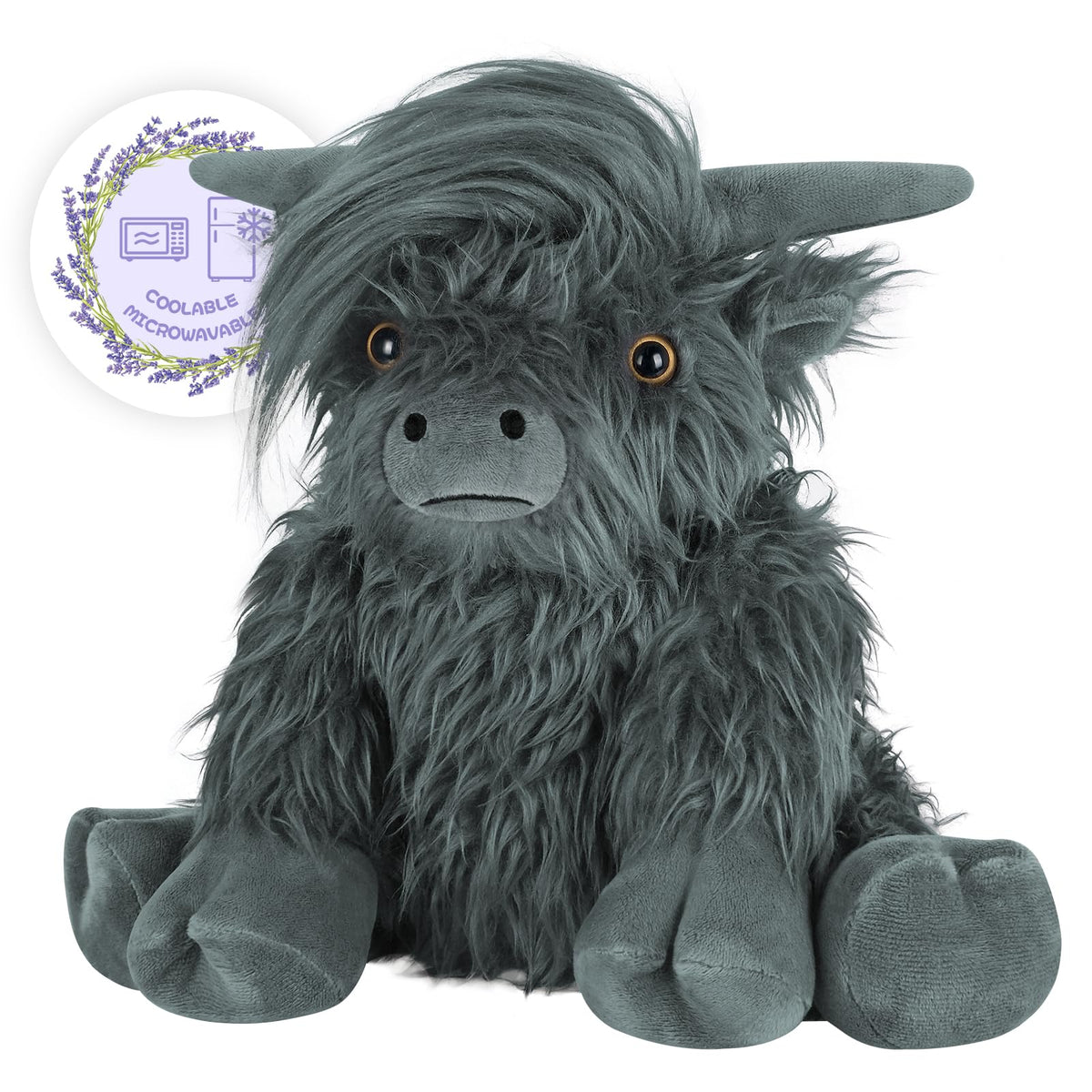 SuzziPals Highland Cow heating pad plush for cozy warmth and comfort